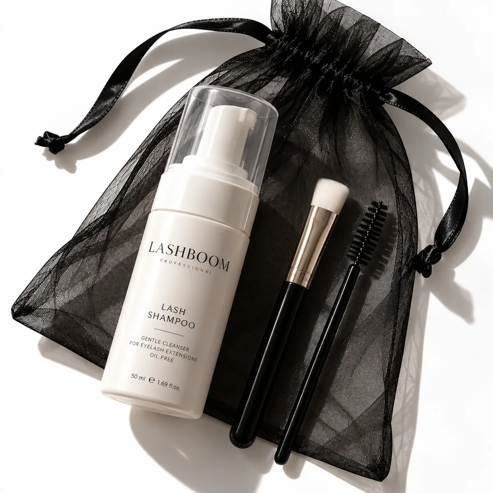 Lashes After Care Set mit Wimpernshampoo, Reinigungspinsel und Wimpernbürstchen